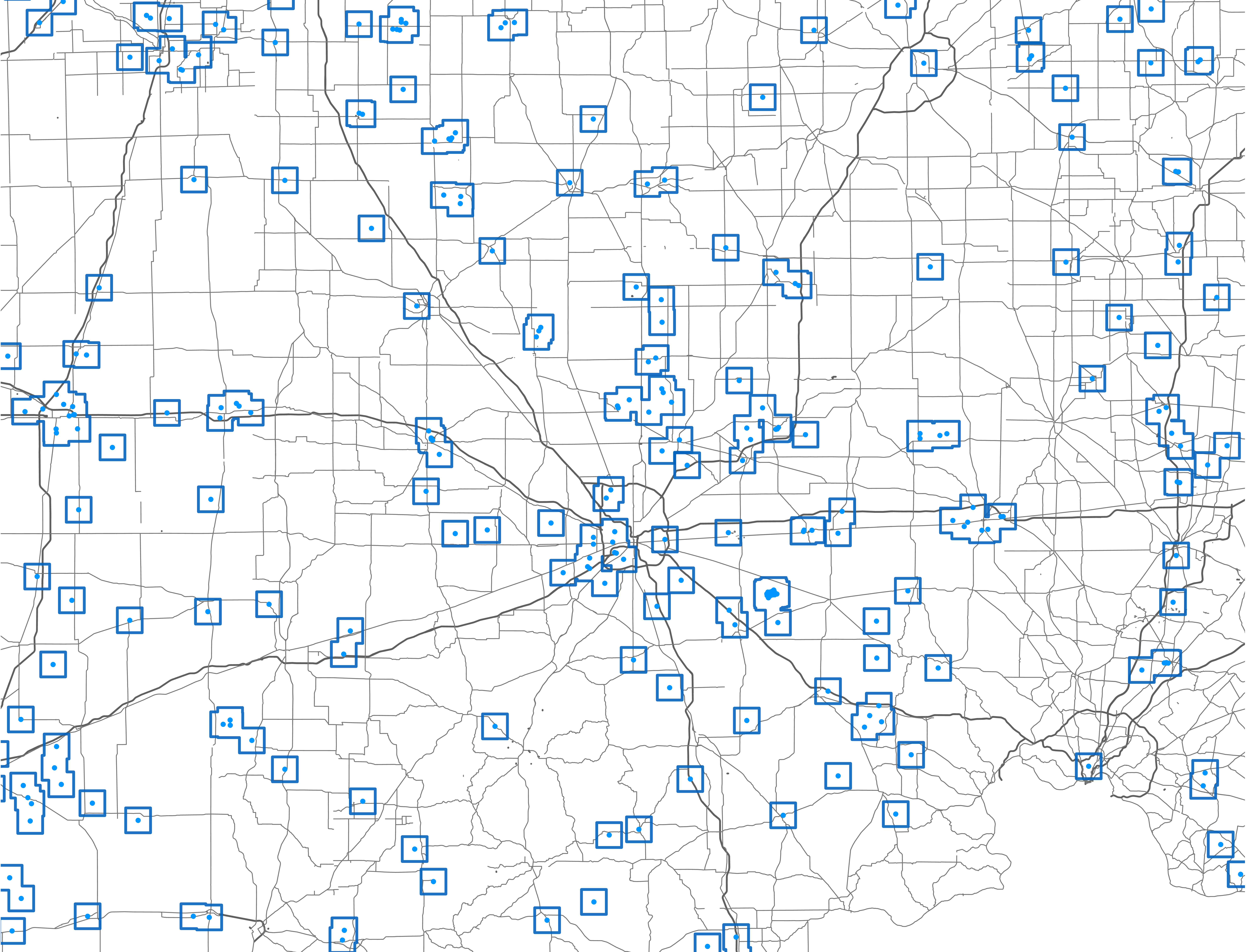 Map visualization for the Research page